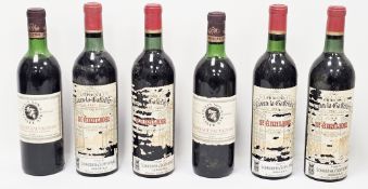 Four bottles of Chateau Canon la Gaffeliere St Emilion 1967 and two of Ellis Son and Vidler Cabernet