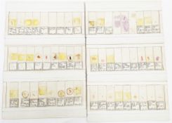 Late 19th / early 20th century card trays containing approximately 144 microscope slide medical