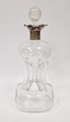 Silver-mounted glass decanter, the silver collar marked for John Grinsell & Sons, Birmingham 1936,
