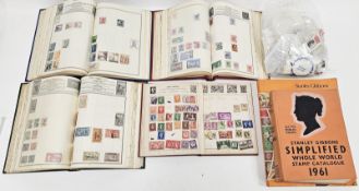 Assorted stamp including British empire, Commonwealth and world stamps in 4 albums, Stanley