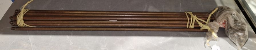 Collection of fifteen vintage brass stair rods and fixings, 68cm long