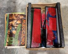 Collection of loose early to mid 20th century Meccano including plates, wheels, strips and