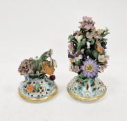 Pair of Meissen porcelain flower encrusted pot pourri vase covers, circa 1880, each with flower