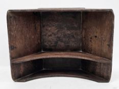 George III mahogany cheese truckle divided into two sections, 13cm high x 39cm wide