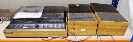 National Panasonic record player, cassette player and radio, model SG-1010L together with a pair