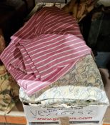 Assorted single curtains and a Roman blind (1 box and the blind)