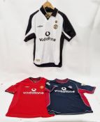 Manchester United 2001/02 season home shirt, size M, together with a reversible centenary away/third