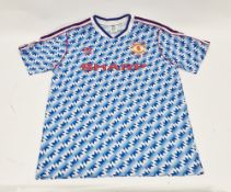 Manchester United 1990-92 men's away shirt, 'League Cup Final Wembley 1992' embroidered around