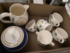 Wedgwood Sarah's Garden part tea service comprising nine cups, nine saucers, lidded sugar bowl and
