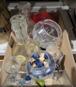 Collection of mixed ceramics and glassware including a Babbacombe Lauriana studio pottery coffee