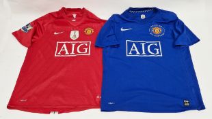Manchester United 2008/09 season home and third away shirts, home shirt with Fifa World Champions