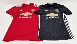 Manchester United 2017/18 home (size L) and away (size M) shirts, (2)