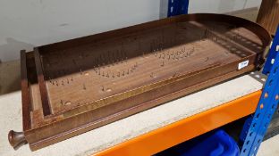 Bramhall Woodware bagatelle board with metal balls, 75cm high