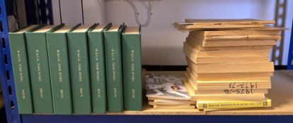 Western Australia cricket annuals in custom made green boxes with gilt titles, WACA yearbooks 1942-