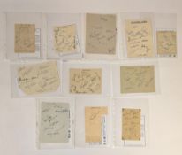 Warwickshire CCC autographs 1947 , signed Peter Cranmer, Vic Cannings, Tom Dollery, Bill Fantham