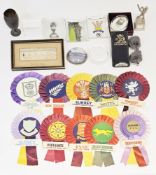Small quantity cricket rosettes, pair 1978-79 Australia sunglasses, glass paperweights,