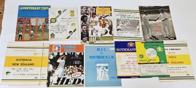 Tour brochures 1970's to include official souvenir of Indian tour to Sri Lanka 1974, England v New