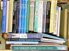 Assorted cricket volumes to include Cardus, Neville & Arlott, John 'The Noblest Game' Folio in