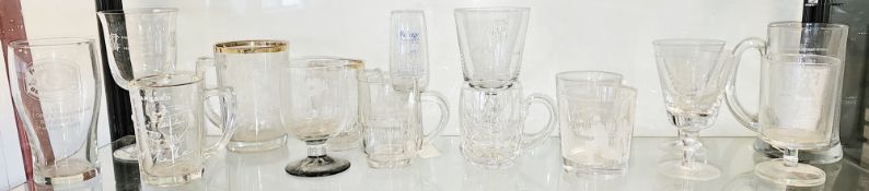 Quantity goblets and other glassware with cricketing connections to include Marylebone Cricket Club,