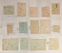 Glamorgan C.C.C. autograph pages ie 1957 signed by 8 players eg Allan Watkins, Peter Walker etc,