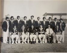 Indian Tour Sri Lanka 1973-74, a black and white press photograph of the Indian team which toured