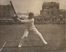 Photogravure print of a photograph of Victor Trumper by George Beldam (some tears to edge),