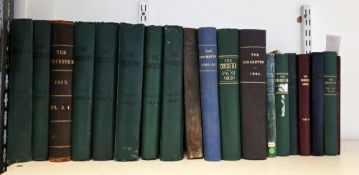 Various bound editions of The Cricketer to cover the years 1921, 22, 23, 23-24, 24-25, 25-26, 27,