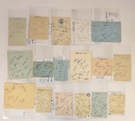 Hampshire CCC and Sussex CCC autographs to include Hampshire 1928 5 players eg Alex Kennedy,