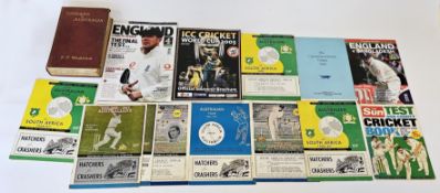 Tour brochures of 1960's to include the Ashes the Australians are here souvenir of 1938, West Indian