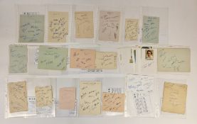 Surrey C.C.C. autograph pages  - 1934 11 ink signatures eg Hobnes ( Captain) , Barling, Brooks,