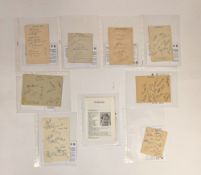 Derbyshire C.C.C. autographs -  1928 , 12 players to include G.R. Jackson, Hill-Wood, Ford ( 31