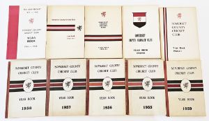 The Somerset County Cricket Club year book 1930's, 1940's, 1950's, 1960's, etc (1 box)