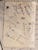 Three folders, various autograph sheets of various teams to include The Oval Test  England v