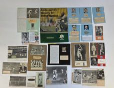 Various cards mounted with cricketers signatures and small quantity of 1970's fixtures cards  (