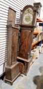 Two Georgian longcase clocks, the first in mahogany case, the brass and silvered dial named for John