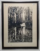Quantity of prints to include David Monk (20th century) screenprint, 'Backwater Ford, Allerton Park,