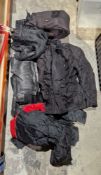 Group of biker's clothing, comprising: a pair of Frank Thomas black biker trousers, a waterproof