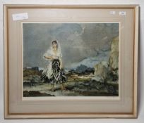 After Sir William Russell Flint 1880-1969) Print in colours 'La Mairie, Manosque', signed in