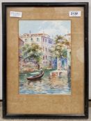 Quantity of painting and prints to include a C. Goodwin watercolour depicting a Venetian canal scene