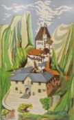 Giovanni B. Vieri (20th century) Lithograph in colours View of The Sanctuary of San Romedio,