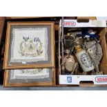 Quantity of silver plate and other metalwares including two trophies and a framed souvenir of