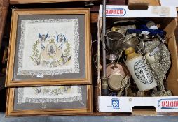 Quantity of silver plate and other metalwares including two trophies and a framed souvenir of