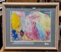 Pauline Roberts, Doll of Happiness, watercolour, gouache on paper and J M Evers view from Boars Hill