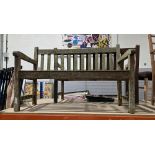 Weathered teak garden bench, 122cm wide