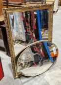 Two 20th century wall mirrors including a rectangular giltwood rocaille moulded wall mirror, 99.