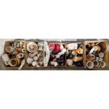 Five boxes of assorted ceramics to include Poole, Guernsey Pottery, Honiton Pottery, Rye Pottery,
