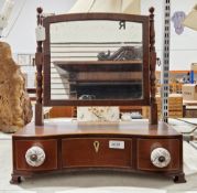 Georgian-style mahogany dressing table mirror with three drawers to base