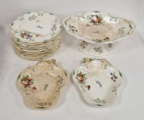 Quantity of Staffordshire production table wares to include plates, two serving dishes and a