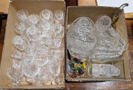 Quantity of drinking and other glassware including wine glasses, rose bowl and a small quantity of