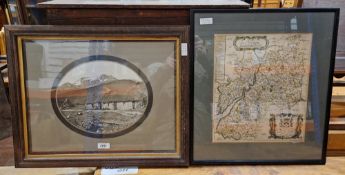 Assorted framed prints and photographs including a Scottish view of Ross-Shire, three framed